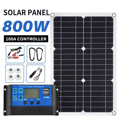 800W Solar Panel Kit 12V Battery Charger 100A Controller RV Trailer Camper Van • £25.99