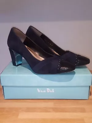 Van Dal Women’s Navy Midnight Blue Suede Shoes Size 7 • £24.99
