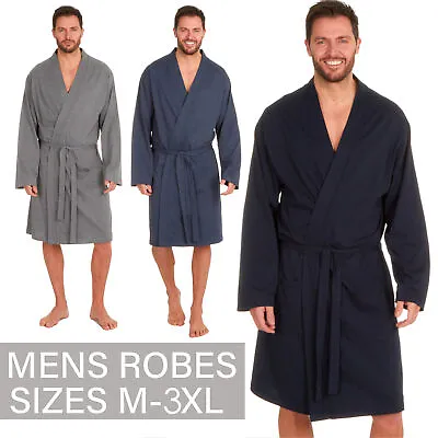 Mens Dressing Gown Jersey Lightweight Summer Robe Wrap Holiday M L XL 2XL 3XL UK • £18.99