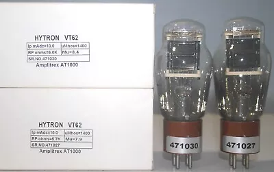 VT62 Hytron Brown Base Made In U.S.A Amplitrex Tested #471030 471027 • $312