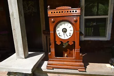 Seth Thomas  # 4881a Mantle Clock * 8 Day T & S With Alarm  Walnut Case Old Vtg. • $101.07