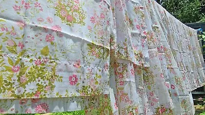 $129.99 • Buy MID-CENTURY CURTAINS 8pc SET SHEER RETRO FLORAL PATTERN VINTAGE 1960s 1970s