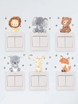 £2.79 • Buy Jungle Fox Koala Light Switch Stickers Kids Room Baby Nursery Decal Decor