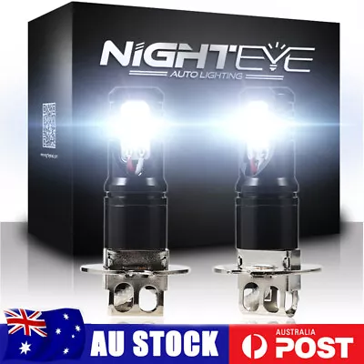 NIGHTEYE H3 LED Fog Light Bulb Replace Halogen Lamp White 6000K 160W 1600LM/SET • $20.99