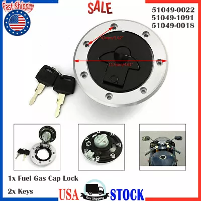 Round Gas Tank Fuel Cap Keys For Kawasaki 51049-1091 51049-0022 51049-0018 • $39.48