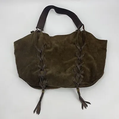 Ugg Leather Handbag Hobo Oversized Purse Very Large Brown Ties READ • $28