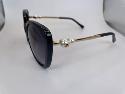 Brand New CHANEL Sunglasses CH5339H Black & Gold With Pearls 100% Authentic • £208.03