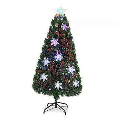  5FT Pre-Lit Optical Fiber Christmas Artificial Tree With 5 FT With Snowflakes • $89.97