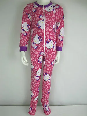 Hello Kitty Kids Childrens Pyjamas Jumpsuit All In One PJs Sizes 4 5 Colour Pink • $9.99