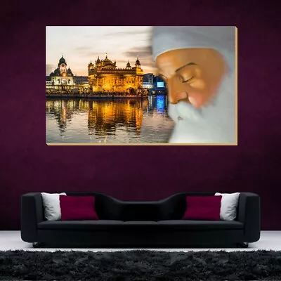 £41.99 • Buy Shri Guru Nanak Dev Ji Image On Unframed Canvas For Living Room Walls - Hktc-uk