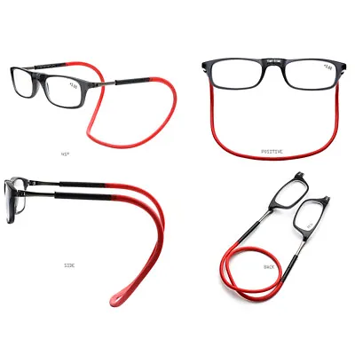TR90 Reading Glasses Classic Readers Mens Women +1.0 To +3.5 With Magnet Strap • $18.99