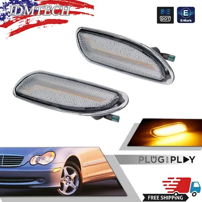 Clear LED Amber Side Marker Light For 01-07 Mercedes Benz W203 C-Class C200 300 • $24.99