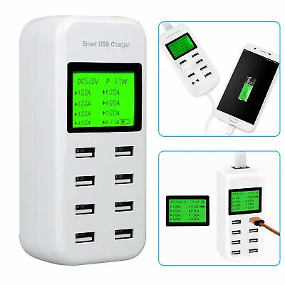 8-Port Smart Multi USB AC Wall Charger Hub Smart Fast Wall Charging Station LCD • $16.99