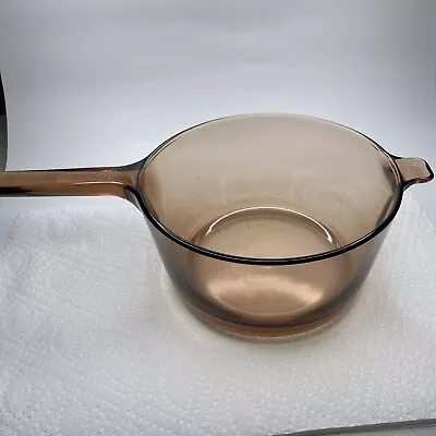 Corning Pyrex Vision Ware Amber Cookware 2.5 L Sauce Pan Pot NO Lid USA • $27.06