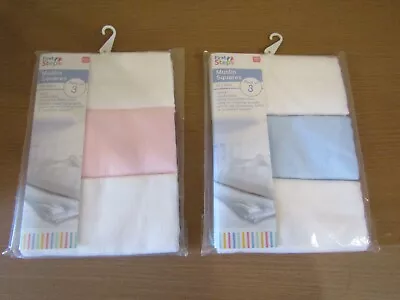 New Pack Of First Steps 3 Muslin Squares. • £6.99