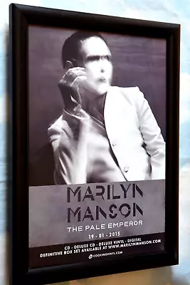 MARILYN MANSON Band FRAMED A4 2015 The Pale Emperor ALBUM Original Promo Poster • $17.67