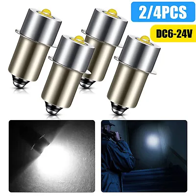 2/4pcs P13.5S 3W LED Flashlight Bulbs Replacement White Light For DC 6-24V Cell • $9.48