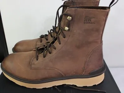 New Sorel Hi-Line Lace Waterproof Leather Boots Men's Many Sz Retail $185 Brown • $62.99