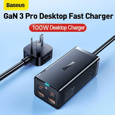 $85.99 • Buy Baseus 100W GaN Charger Desktop Laptop Fast Charger Adapter For IPhone Samsung
