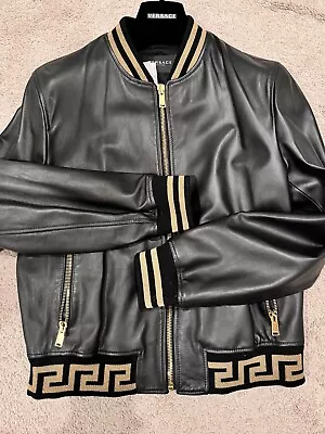 Versace Leather Jacket Xl/52 • $1600