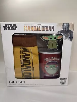 Star Wars The Mandalorian Baby Yoda Boxed Gift Set Socks Mug Key Chain New • $9.99