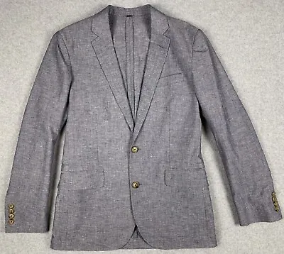 NWT J Crew Ludlow Somelos Cotton Linen Blue Gray Blazer Sport Coat Mens 36S • $72