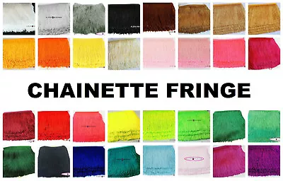 32 COLORS - 1 Yard 6  Chainette Fringe - Dance Costume Lamp Craft Trim Tassel • $4.50