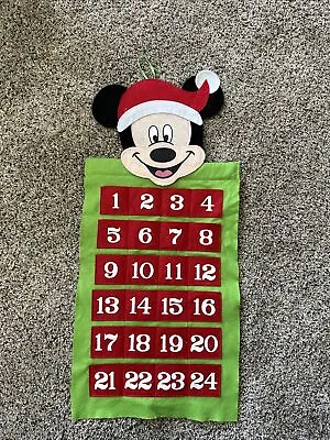 Disney Mickey Mouse Felt Advent Calendar Christmas Countdown To 12/24 Used • $12