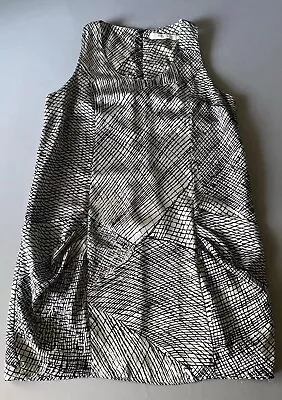 Reiss Women 100% Silk Multicolor Graphic Sleeveless Pocket Lined Dress Sz 8 • $29.99