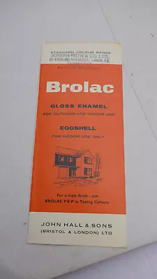 Lot 9 Old  Colour Chart  Brolac Paint John Hall Joseph Roth • £8.99