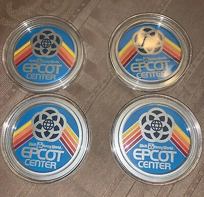 Vtg -HTF- Walt Disney World EPCOT Center Acrylic/plactic Coasters Set 4 • $33.45