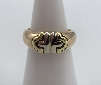 $1299.99 • Buy BULGARI Bvlgari Parentesi 18K Tri-Tone Rose Gold Ring (Size 50 / US 5.25)