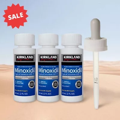 KIRKLAND Minoxidil 5% Extra Strength Men Hair Regrowth Solution 3 Month Supply • $17.49