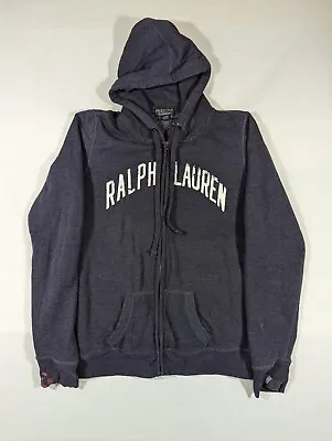 Polo Jeans Company Ralph Lauren Jacket Mens XL Blue Hooded Full Zip Spell Out • $25.99