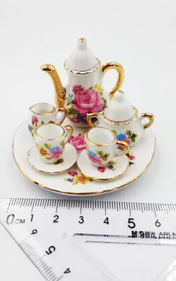 8Pcs Dollhouse Miniature 1/6 Dining Ware Porcelain Dish Cup Plate Coffee Tea Set • $7.18