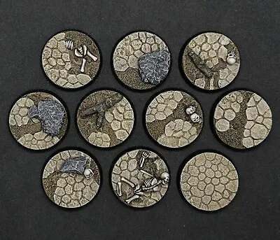 32mm Wasteland Resin Bases X10 For Warhammer 40000 40k Sigmar AoS (unpainted) • £6.99