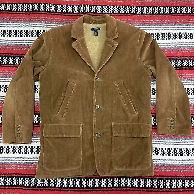 J Crew Corduroy Jacket Adult Size M Button Front Coat Sherpa Wool Blend Lined • $48.89