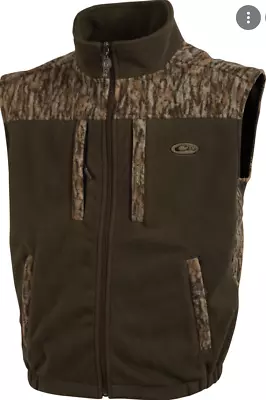 Drake Waterfowl MST Layering Two Tone Fleece Vest Bottomland & Dark Olive SZ-SM • $29.97