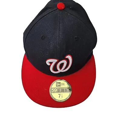 New Era Washington Nationals MLB Hat 59Fifty Fitted Cap  Size 7 1/4 • $13.99