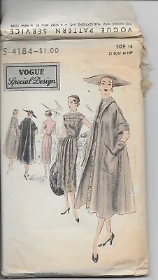 Vintage Vogue S-4184 Special Design Ladies Coat & Dress Sz 14 Complete • $24