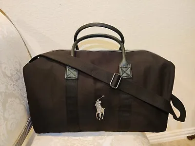 RALPH LAUREN Polo Fragrances Black Duffle Bag Gym Weekender Carry-on Travel Logo • $29.99