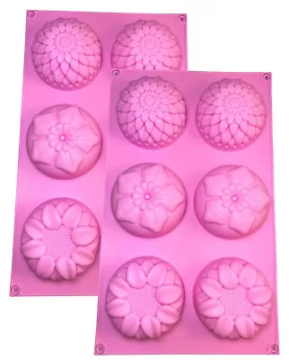 2 Pack Sunflower Flower Silicone Candle Mold Chocolate Mould Candy Soap Cake • $6.29