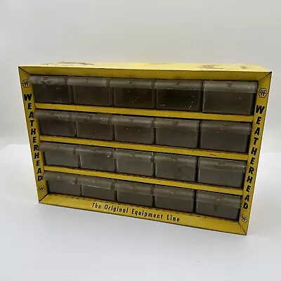 Vintage WEATHERHEAD 20 Drawer Metal Small PARTS Bin Cabinet Organizer Made USA • $89.95