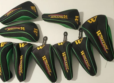 $18 • Buy 9 Warrior Custom Golf Club Head Covers - Zipper Head Cover Missing Tags.