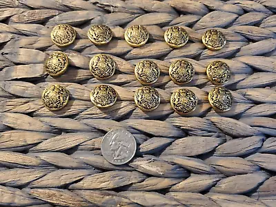 15 Lot Brass Metal British Coat Of Arms Crest Round Circle Buttons Army SAS 3/4 • $4.99