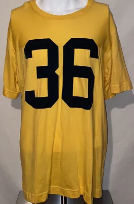 Men's H&M 36 Jersey Short Sleeve Tshirt Size Large Yellow Unisex Clothes • $17.21