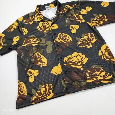 Nike Rose City Button Up Shirt Men's L Tan Grey Brown Black Jersey Sport Casual • $70