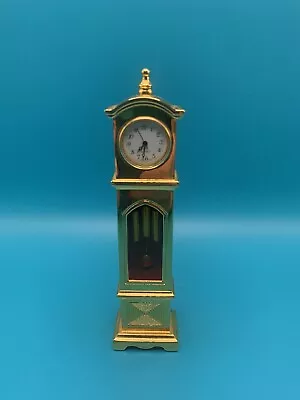 Brass Miniature Quartz Analog Grandfather Clock Japan Movement Chimes Inside • $21.75