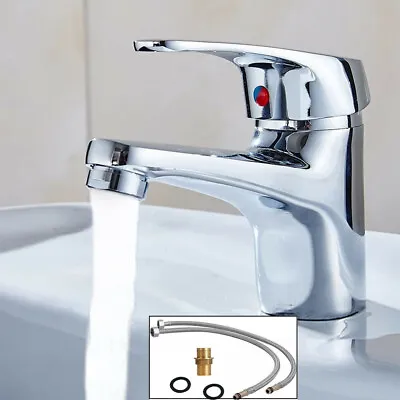 £13.59 • Buy New Cloakroom Faucet Modern Bathroom Basin Sink Mono Chrome Mixer Tap & Waste