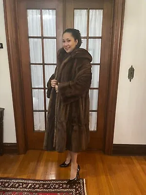 Natural Real Mahogany Mink Swing Coat W 130  Sweep • $2999